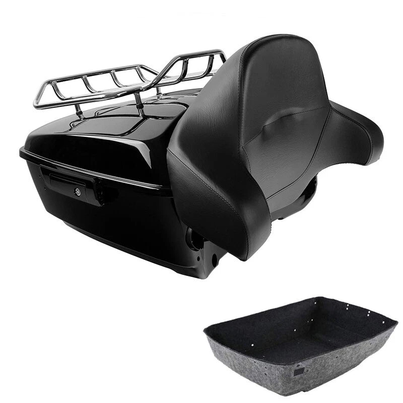 King Trunk Black Backrest Luggage Rack for Harley Touring Road Glide (2014–2026)