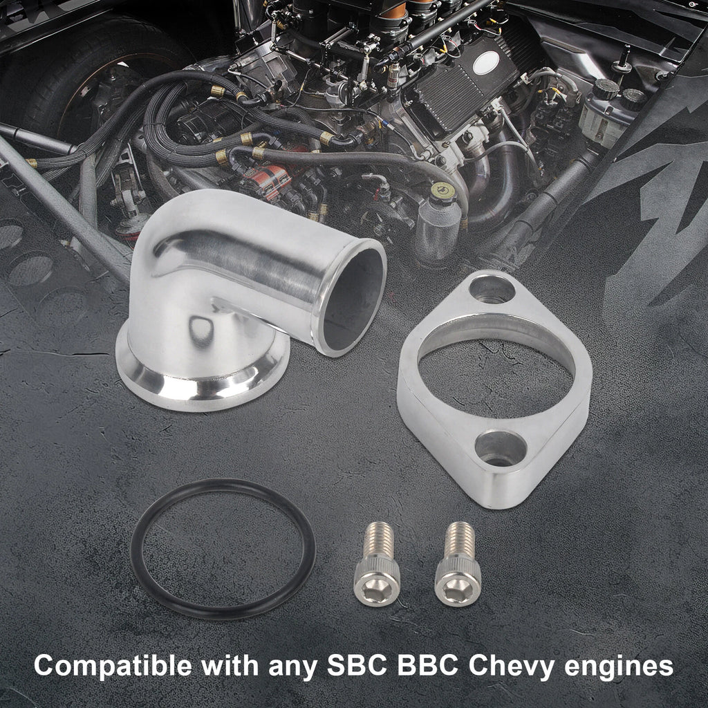 90° Swivel Water Neck Thermostat Housing for Chevy SBC BBC (265–350)