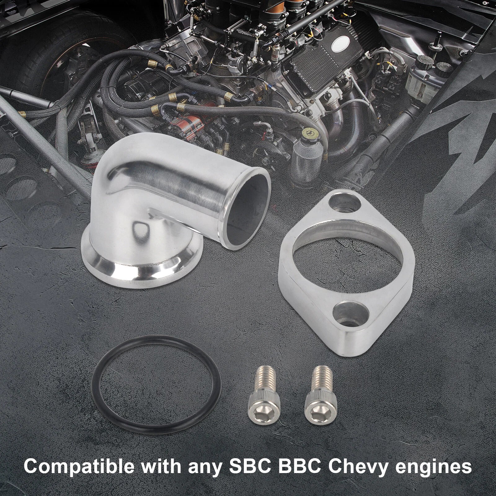 90° Swivel Water Neck Thermostat Housing for Chevy SBC BBC (265–350)