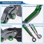 Adjustable Brake Clutch Levers for Suzuki GSXR150 (2017–2020) Titanium Green