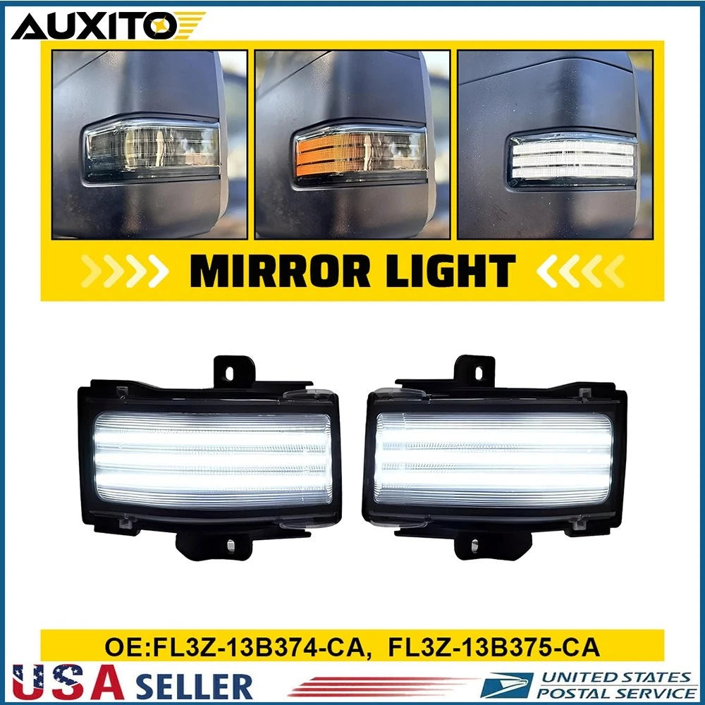 Clear LED Side Mirror Light for Ford Super Duty F250/F350/F450/F550 (2017–2023)