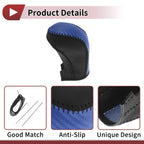Gear Shift Knob Cover for Hyundai Tucson 2015-2018 Black Blue Faux Leather