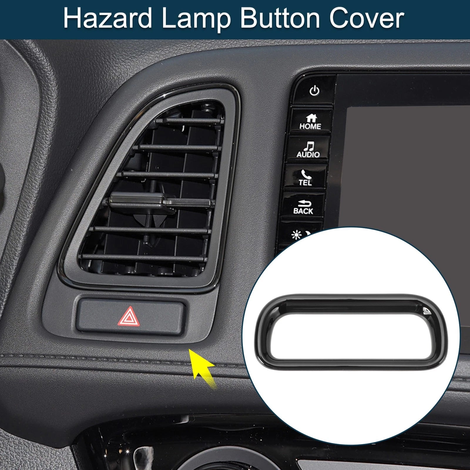 Warning Lamp Button Cover for Honda Vezel RV3/RV4/RV5/RV6 (2021–2023) Black