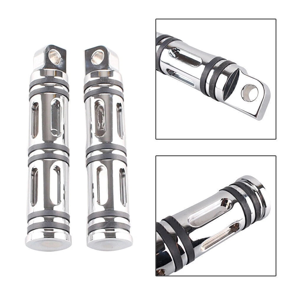 CNC Foot Pegs for Harley Davidson XL883N FXCW (Chrome)