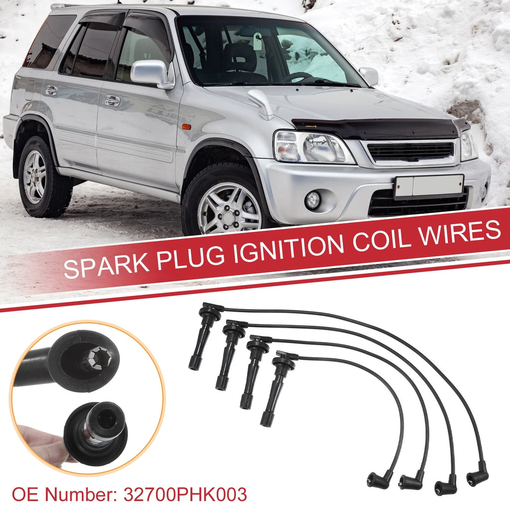 Set of 4 Spark Plug Wire Ignition Coil Cables No.32700PHK003 for Honda CR-V (1997–2001)