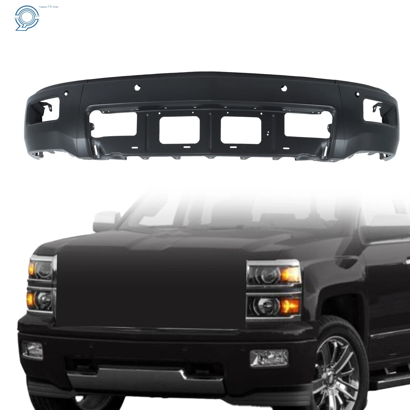 Steel Front Bumper for Chevy Silverado 1500 (2014–2015) with Sensor Holes