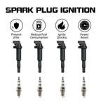 Set of 4 Ignition Coils & 4 Spark Plugs for BMW 328i 335i 550i 650i 750i 740i (2001–2017)