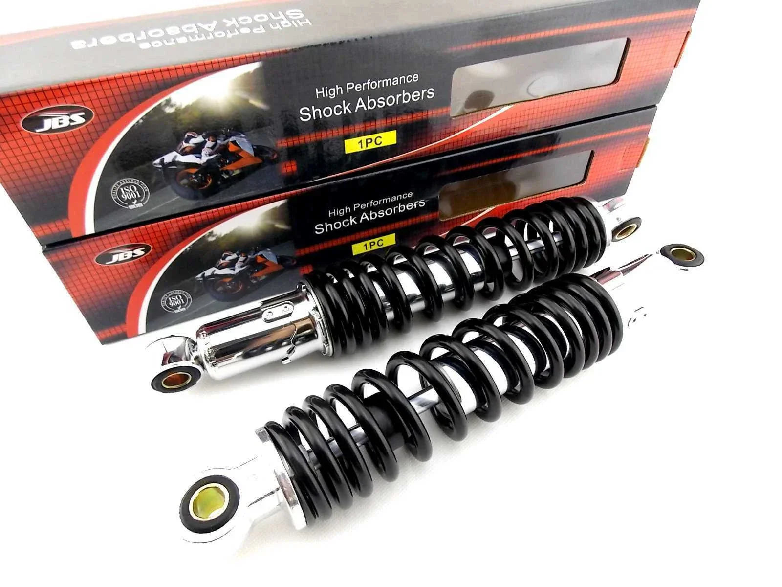 300mm JBS Black/Chrome Shock Absorbers for Yamaha XVS250 Drag Star (2000-2018)