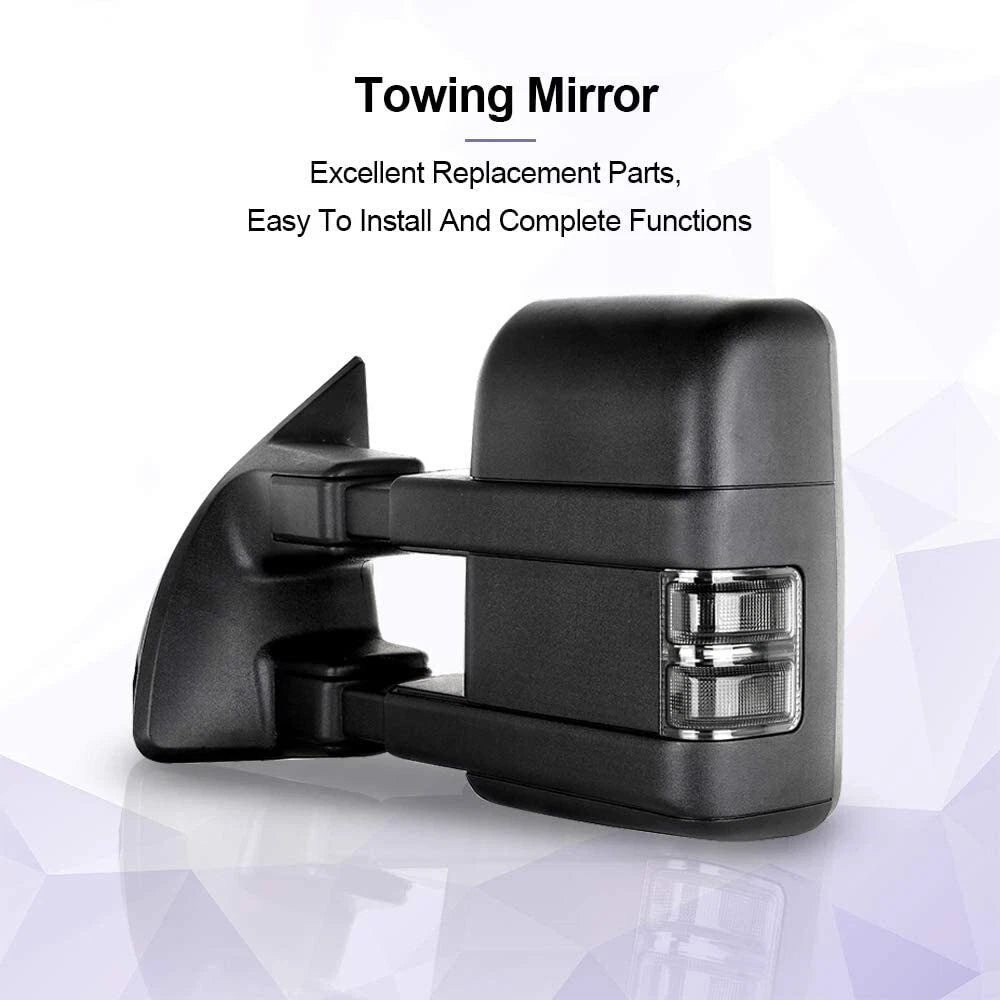 Power Heated Turn Signal Tow Mirrors for Ford F250-F550 Super Duty (1999–2007)