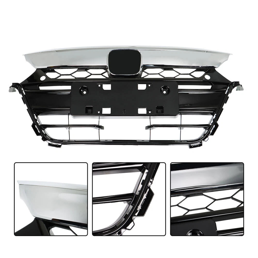 Front Bumper Upper Grill & Lower Grille for Honda Accord (2018–2019)