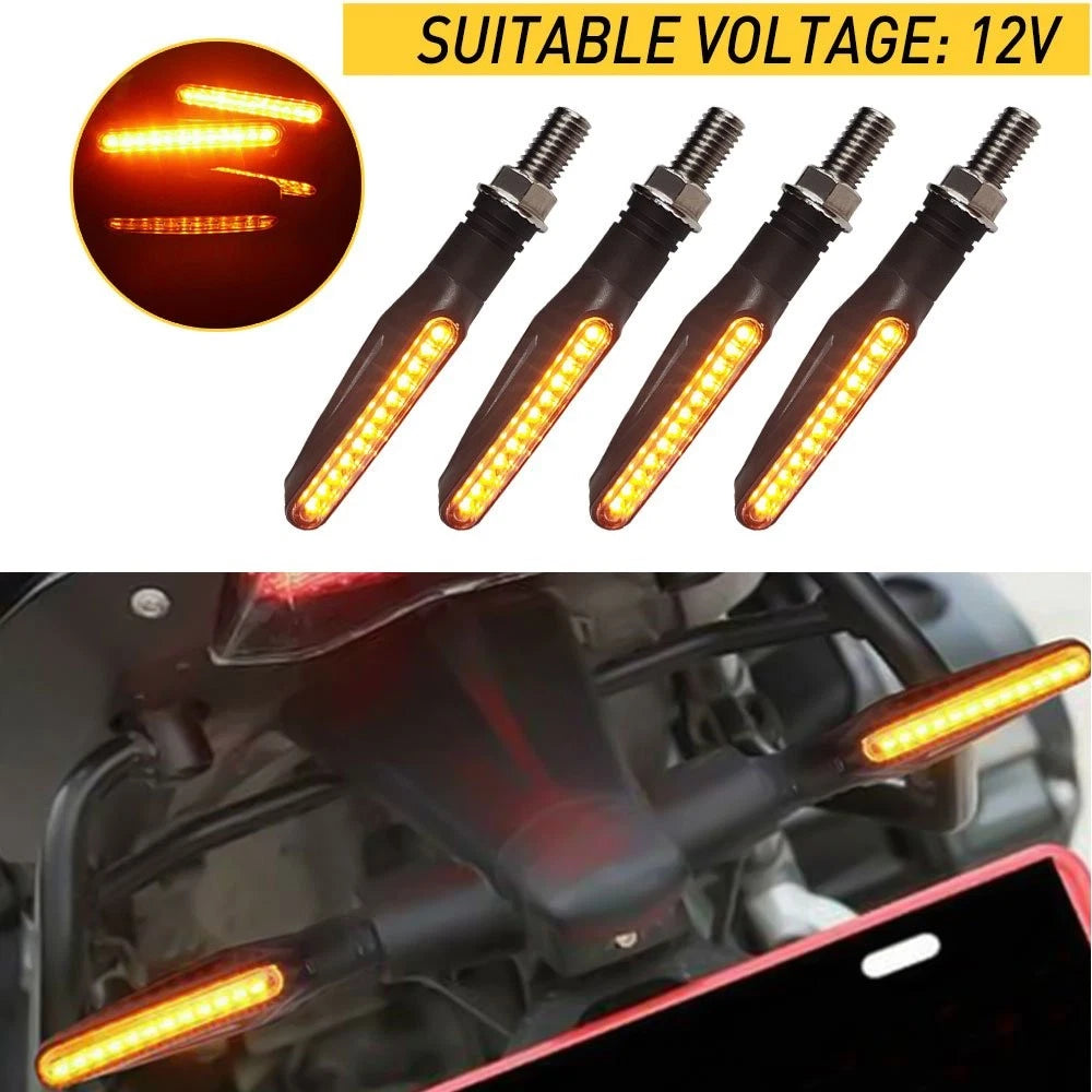 4X 12 Turn Amber LED Signal Blinker Indicators for 12V Motorcycle