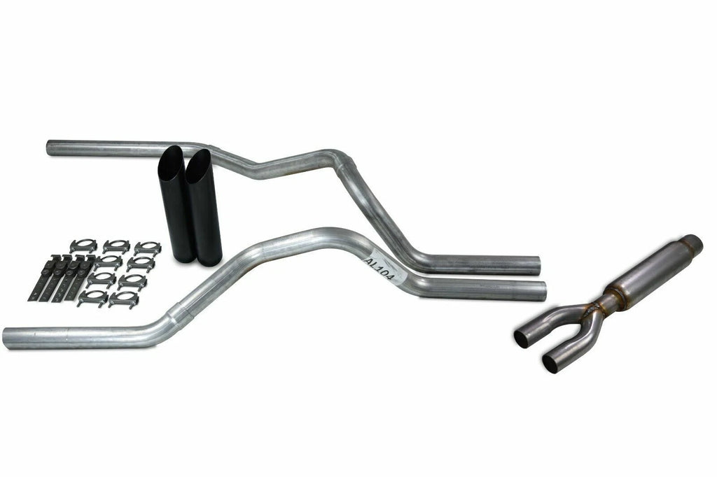 2.5" Dual Exhaust Kit for Ford F150 (2021–2025) - Glasspack, Black Tip