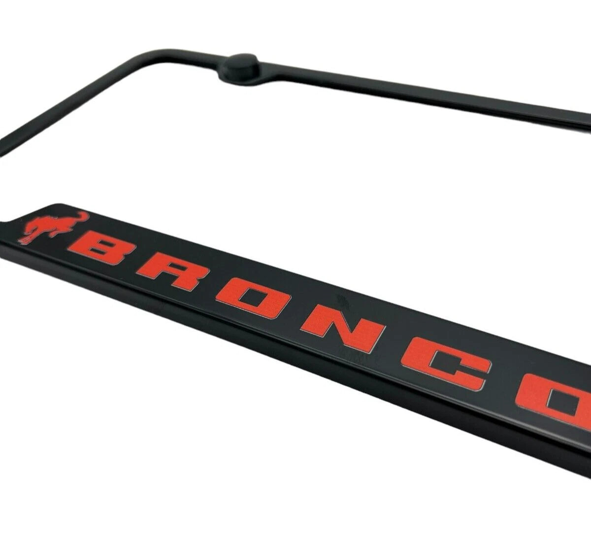 License Plate Frame Black Notched with Bronco Emblem for Ford Bronco (2021–2024)