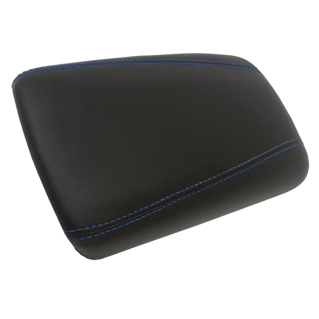 PVC Leather Console Armrest Cover for Chrysler 200 (2015–2018) Blue Stitch