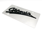 Chrome Metal License Plate for Oldsmobile Emblem Logo (Universal)