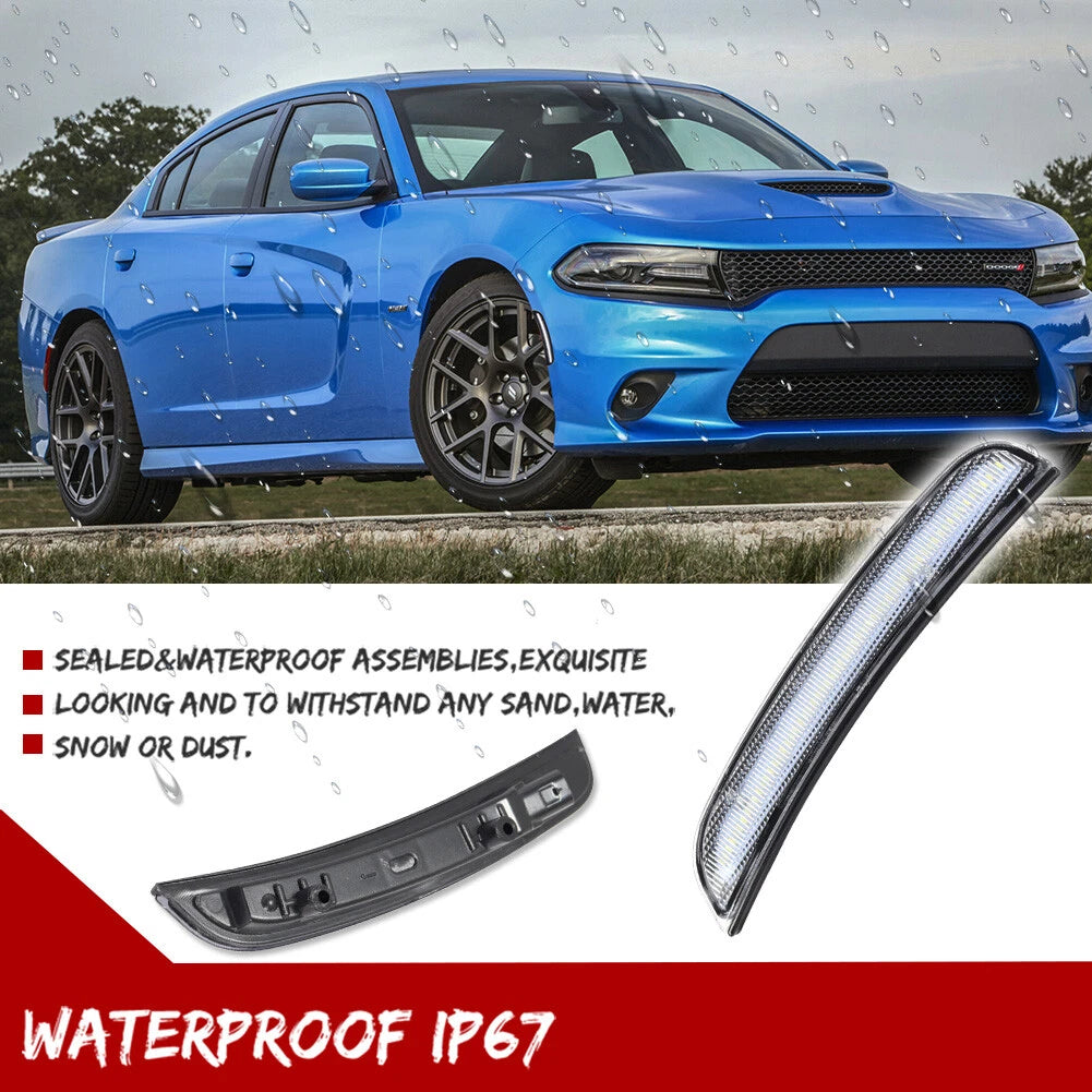 Clear Lens LED Front Side Marker Lights for Dodge Charger (2015–2022)