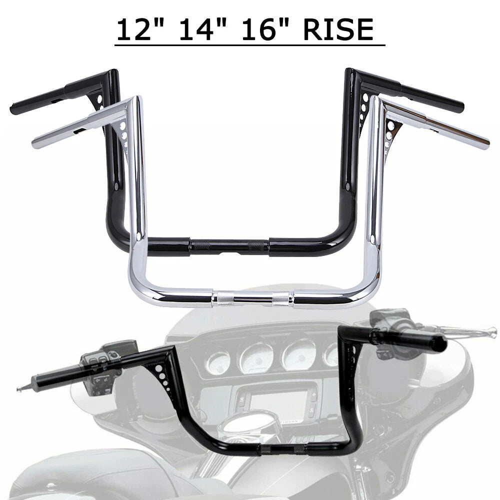 12" 14" 16" Ape Hangers Handlebar for Harley Touring CVO (1982–2016)