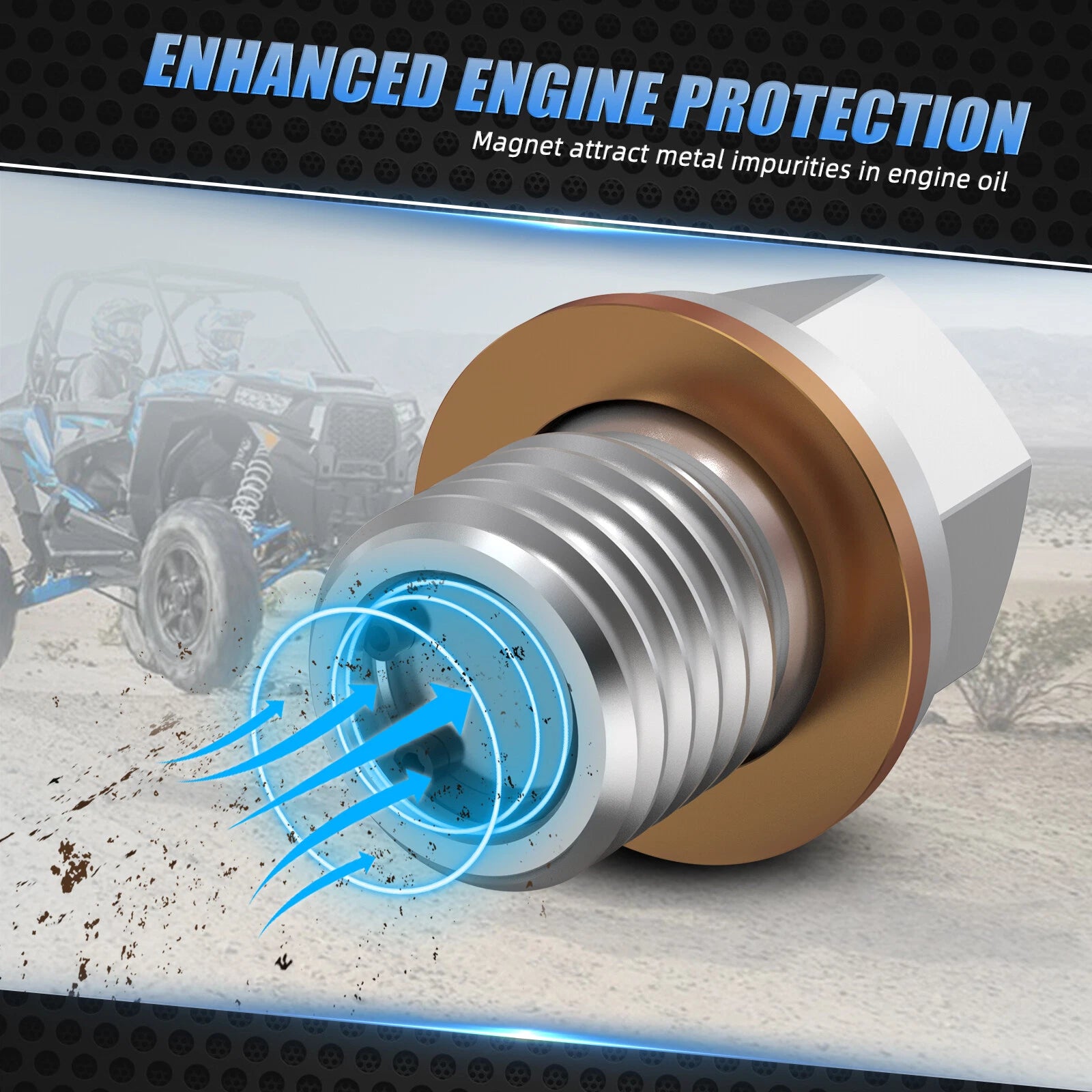 Oil Drain Plug for Polaris RZR XP Turbo, RZR XP 1000 (2015–2021)
