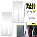 Set of 4 Chrome Window B Pillar Trim Covers for Ford F-150 (2015–2021)