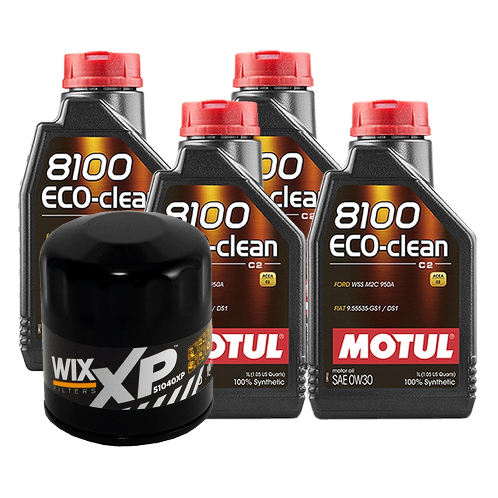 4L Motul 8100 ECO-CLEAN 0W-30 Motor Oil & Wix XP Filter Change Kit