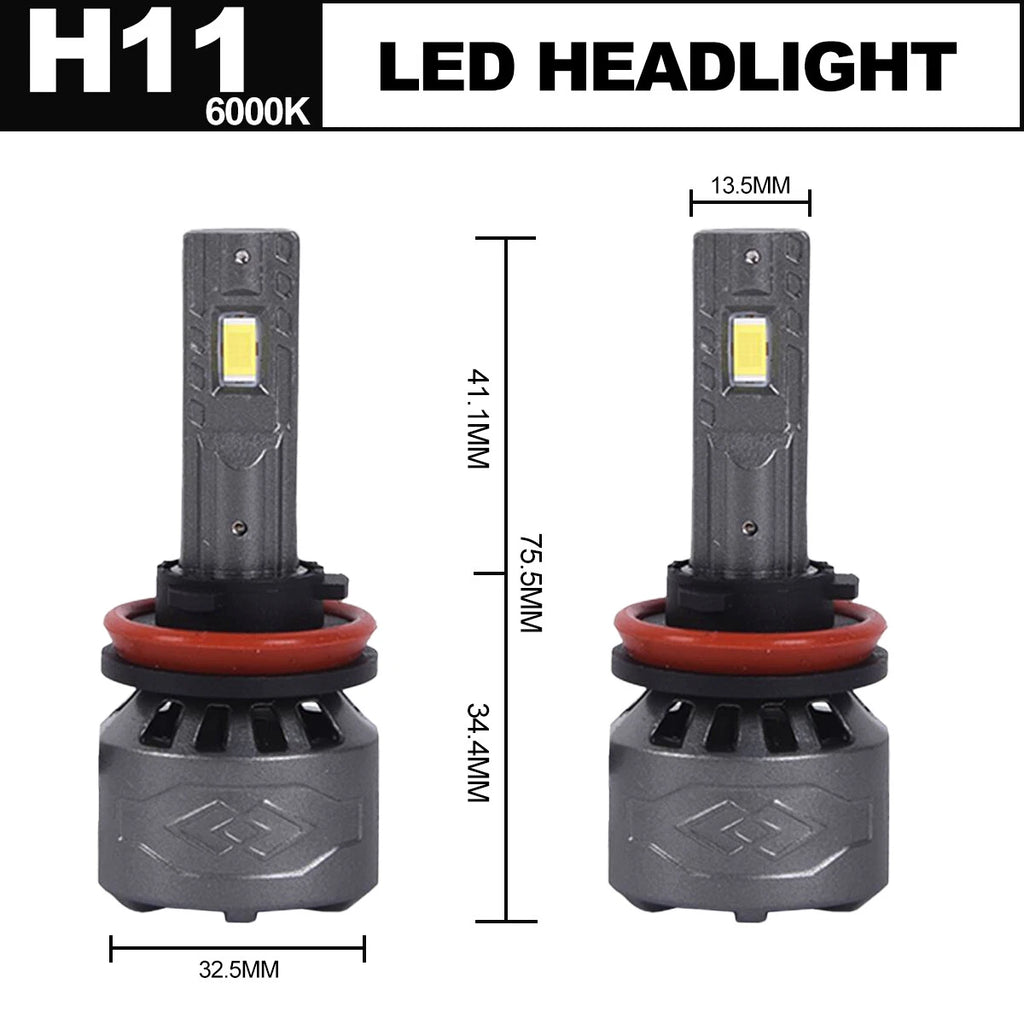 Set of 2 H11 LED Headlight Bulbs for
