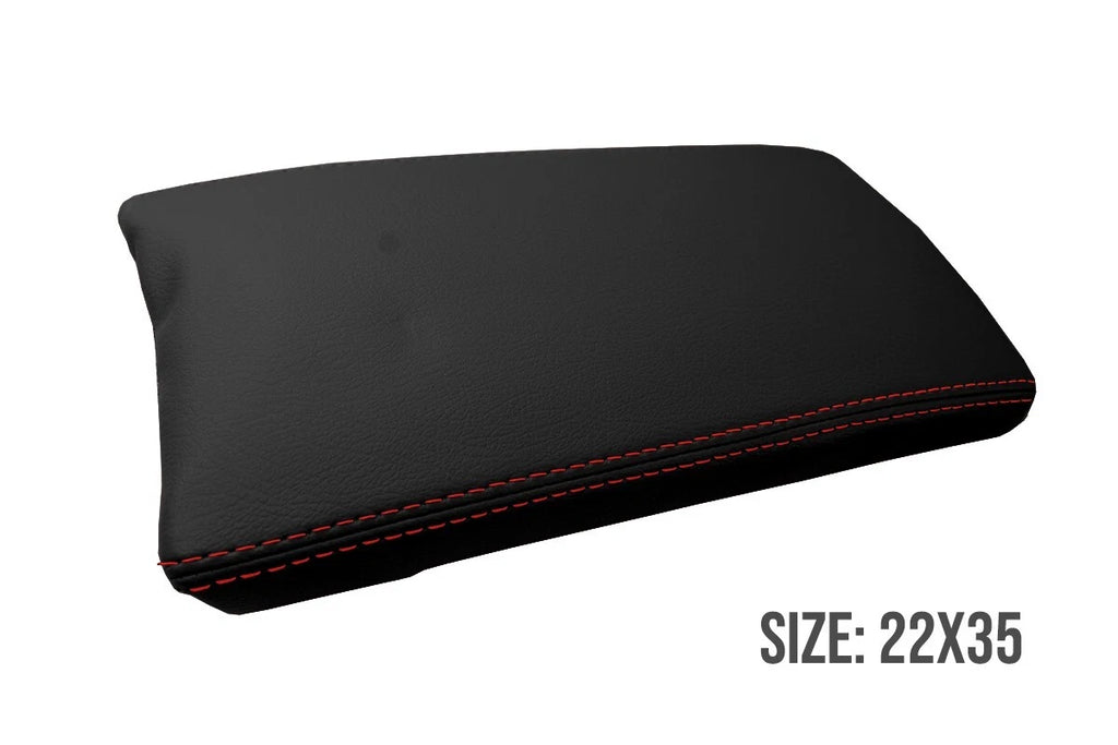 Leather Console Lid Armrest Cover for Toyota Prius (2010–2015) Red Stitch