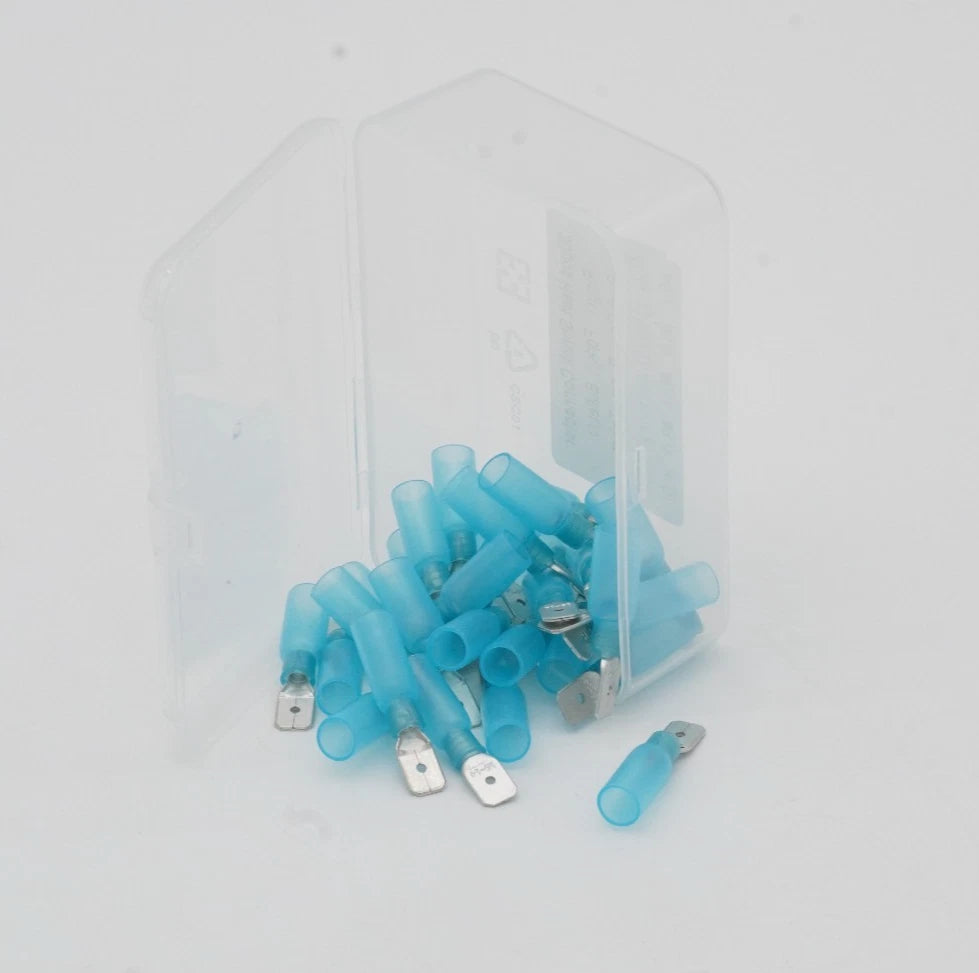 30-Pack Marine HDPE Heat Shrink T1/4" AB Terminal 14-16 AWG