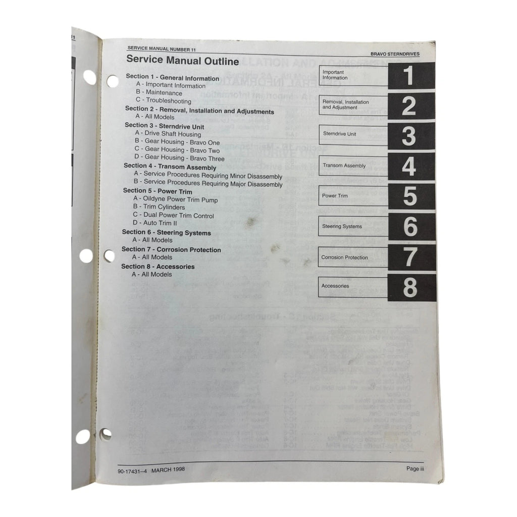 Service Manual #11 for MerCruiser Bravo Sterndrives (1998) - 90-17431--4