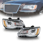 Set of 2 Halogen Headlights Assembly for Chrysler 300 (2011â2014) Chrome