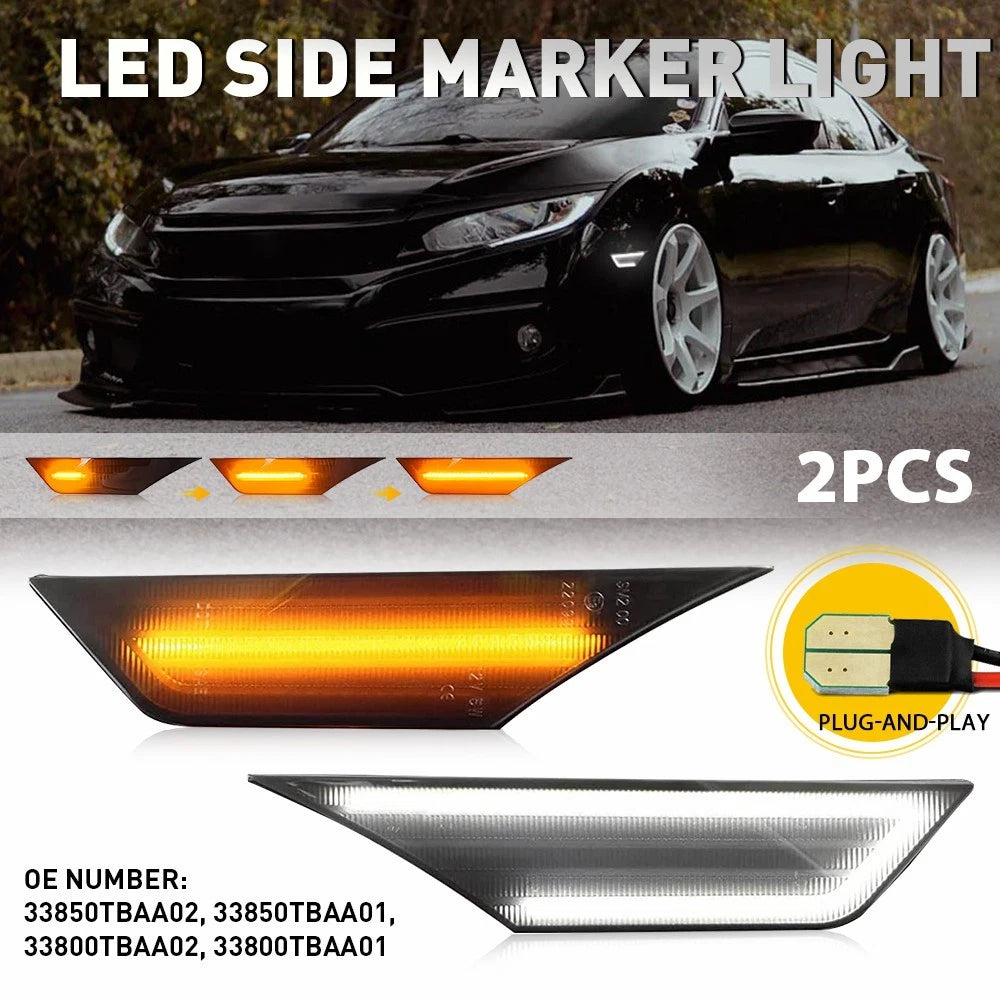Sequential LED Side Marker Lights for Honda Civic (2016–2021)
