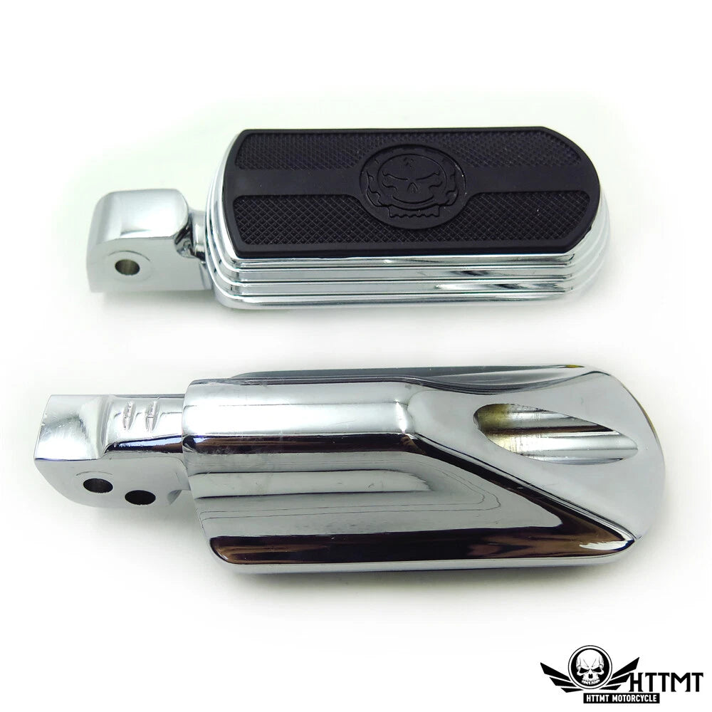 Chrome Skull Rubber Footpeg for Yamaha V-Star 1000 650 Royal Star V-Max Virago