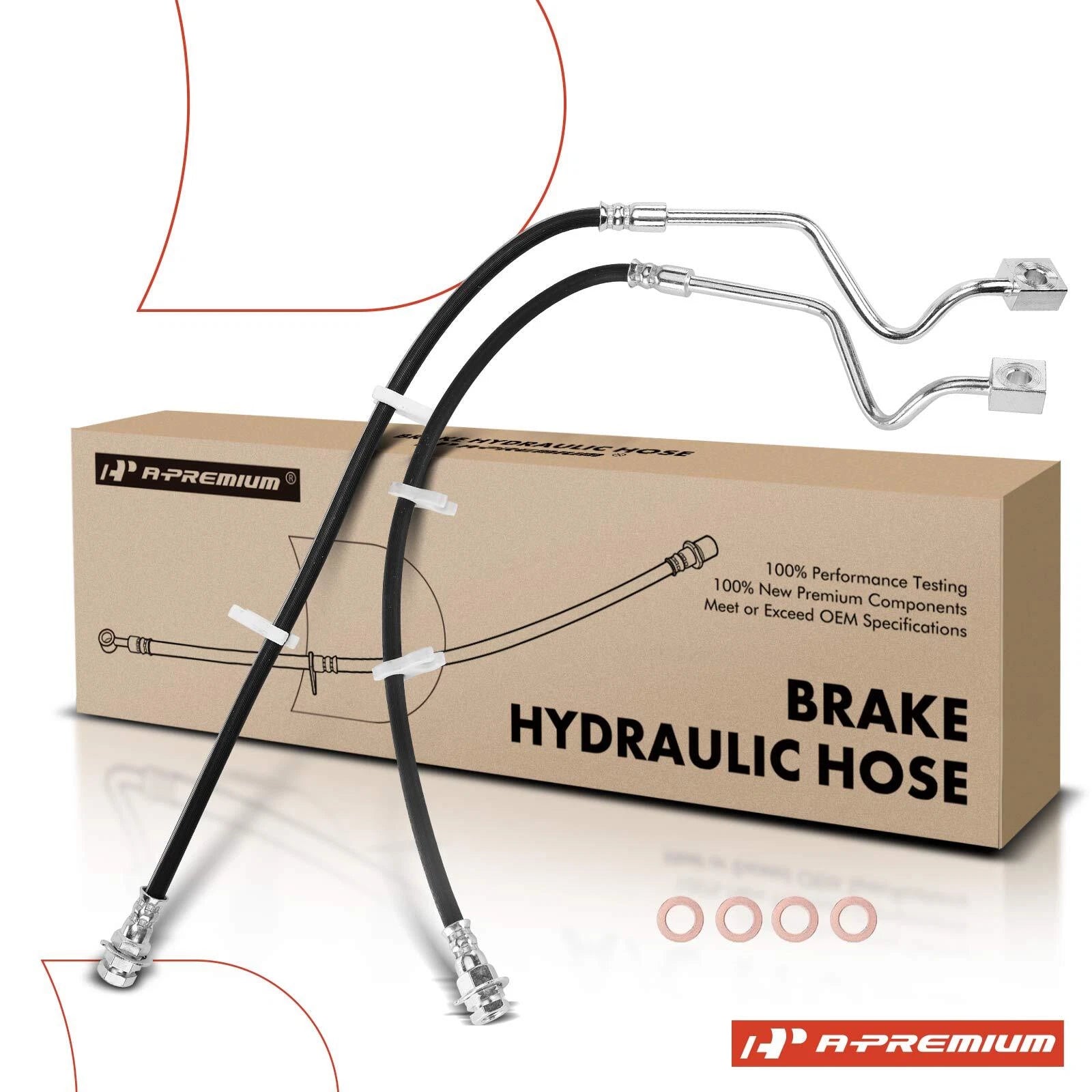 2X Front Brake Hydraulic Hose for Ford F-250 F-350 Super Duty (1999–2004)