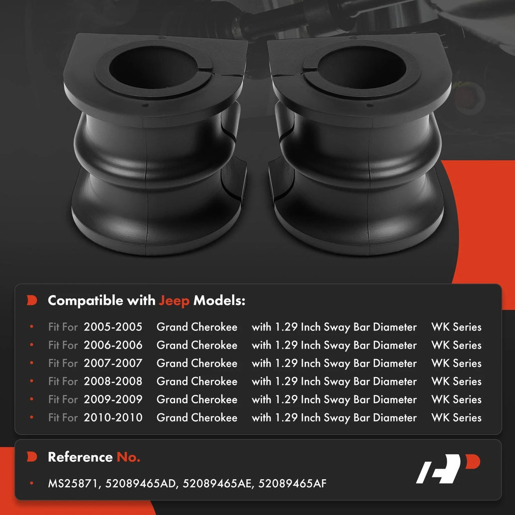 2X Front Sway Bar Bushings for Jeep Grand Cherokee (2005–2010)