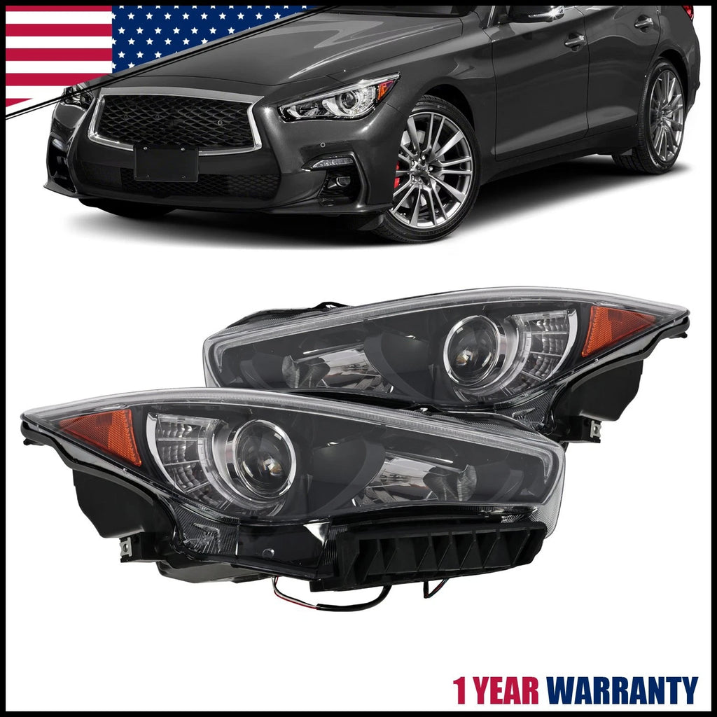 LED Headlight Pair for Infiniti Q50 (2014–2022) w/o AFS