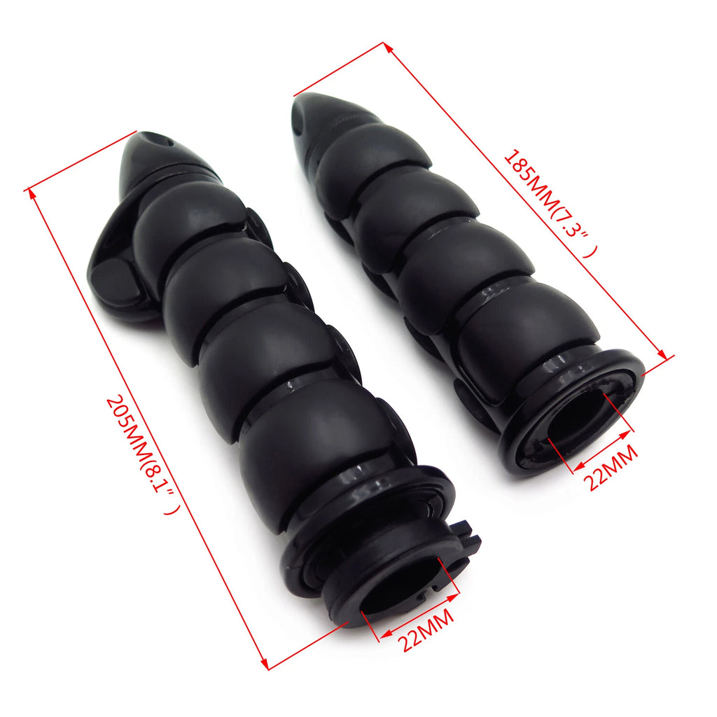 2X Black 22mm Custom Bullet Handlebar Grips Rubber for Honda