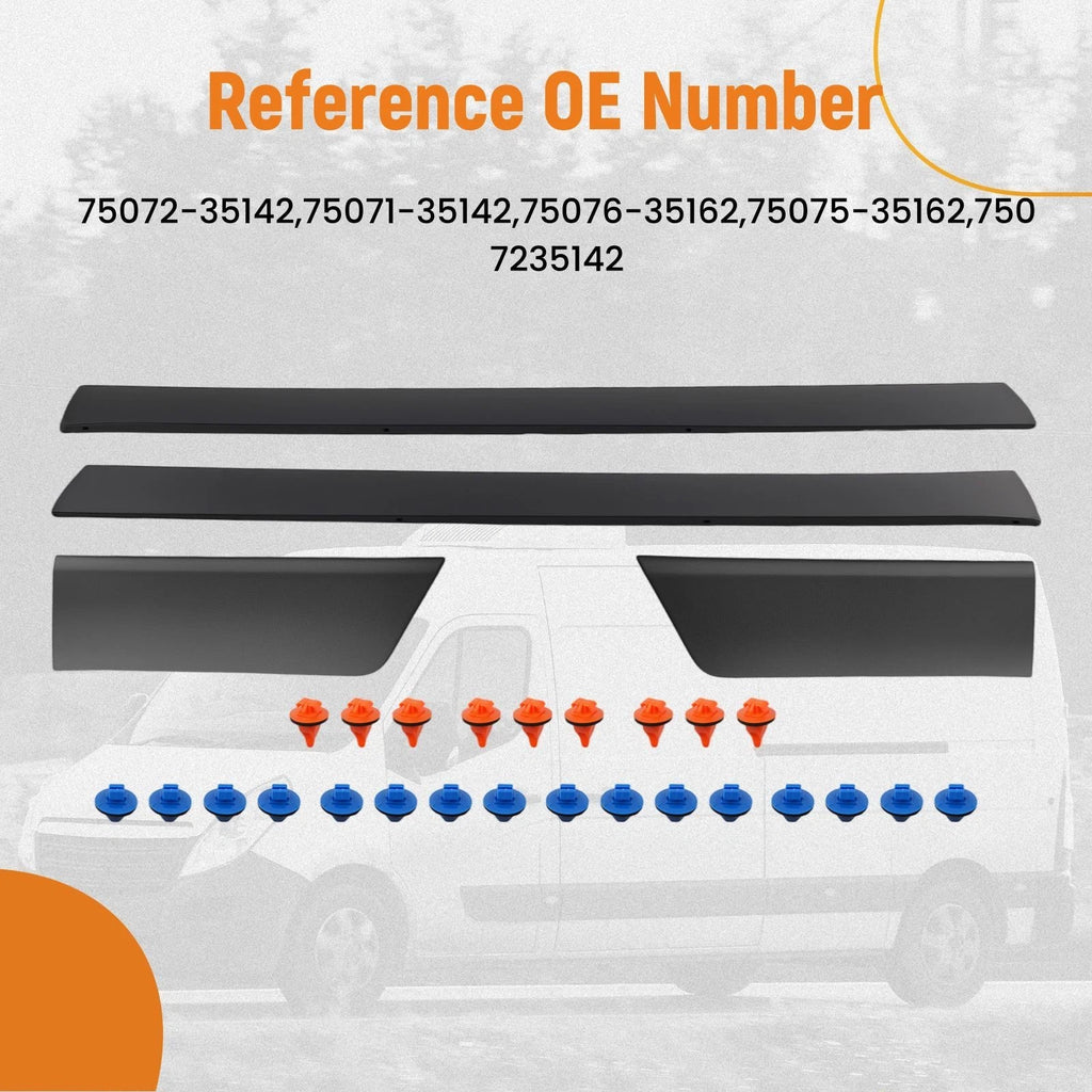 Set of 4 Door Molding Trim for Toyota FJ Cruiser (2007–2014) 75075-35162 Black
