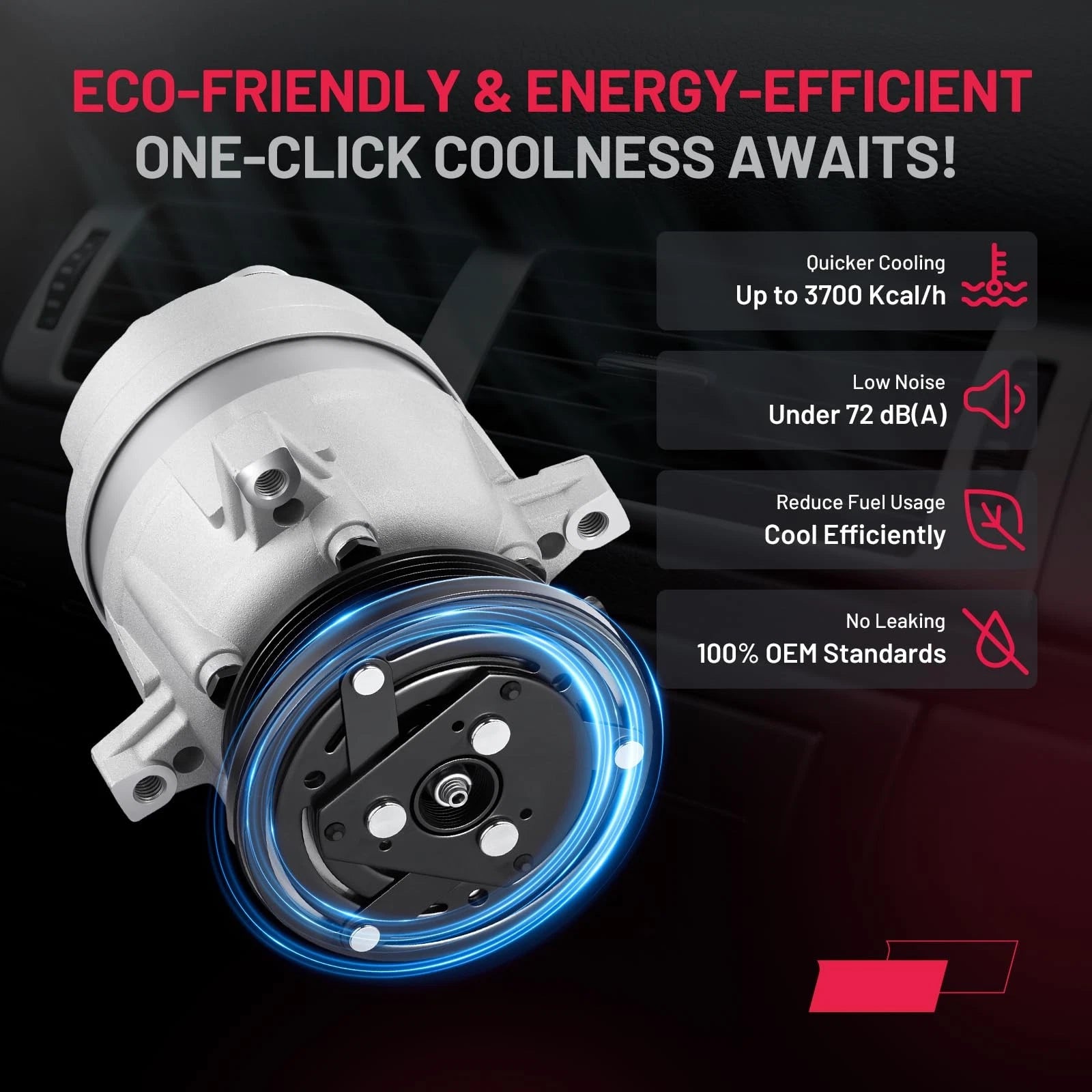 A/C Compressor with Clutch for Olds Cutlass Ciera (1994–1996) CO 20215C 6511333