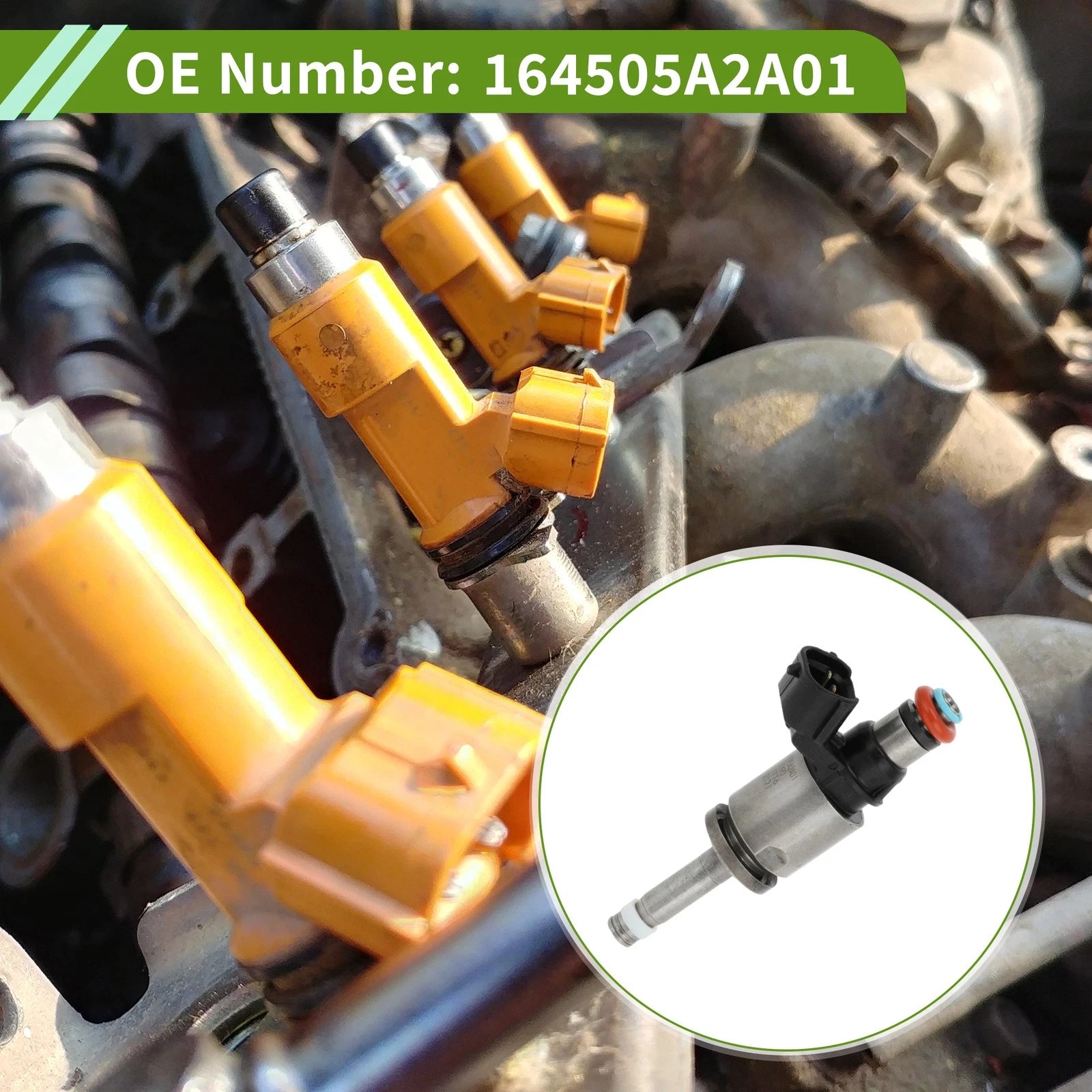 Fuel Injector No. 16450-5A2-A01 for Honda Accord 2.4L (2013–2017) 1 Pc Black