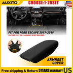 Armrest Lid Cover for Ford Escape (2017–2019) Black Leather