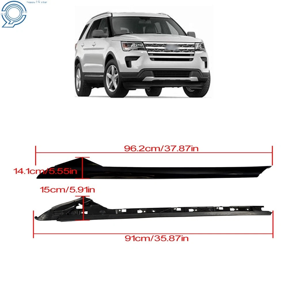 A-Pillar Molding Trim Pair for Ford Explorer (2011–2019) Black
