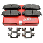 Set of 4 TRW Pro Rear Metallic Slotted Brake Pads w/ Clips for Cadillac Chevrolet GMC