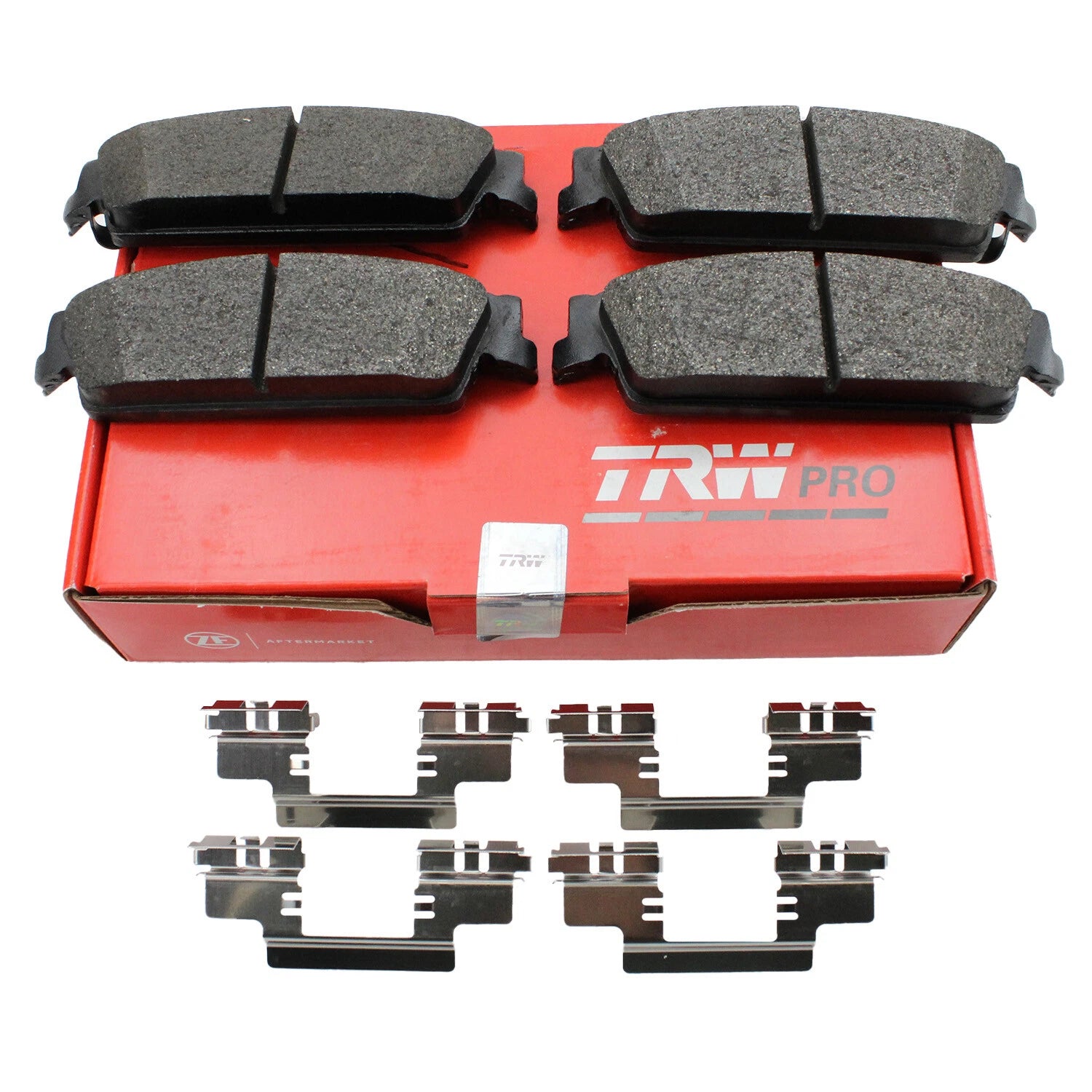 Set of 4 TRW Pro Rear Metallic Slotted Brake Pads w/ Clips for Cadillac Chevrolet GMC