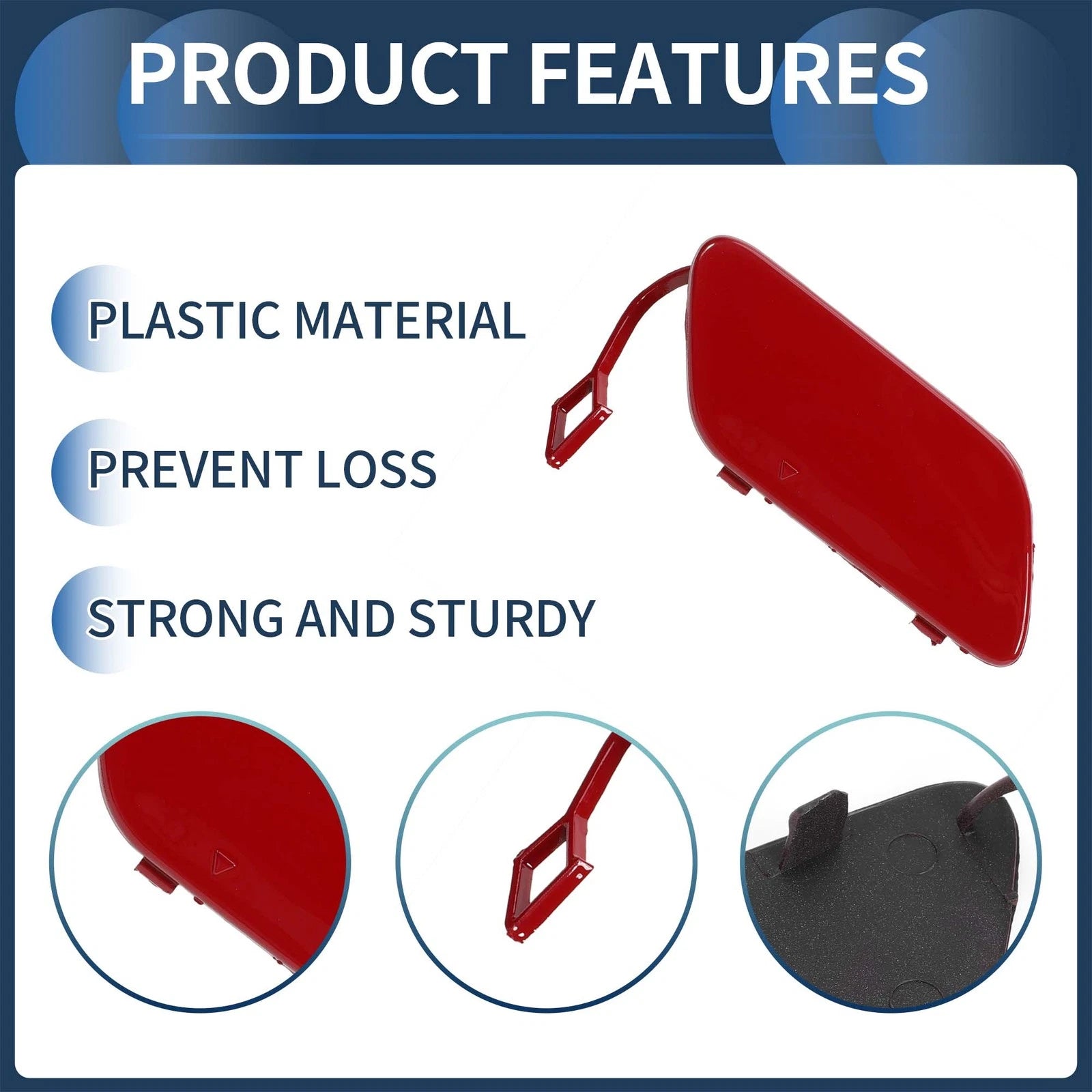 Front Bumper Tow Hook Cover for Mercedes-Benz B-Class (2005–2012) No.A1698851522 Jupiter Red