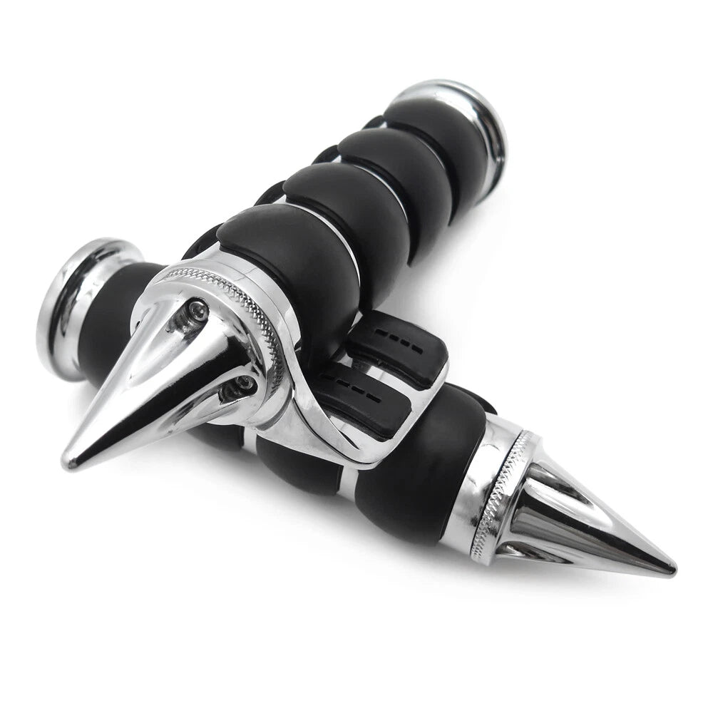 Spike 1" Handlebar Grips w/ Contoured Throttle Boss for Harley Touring