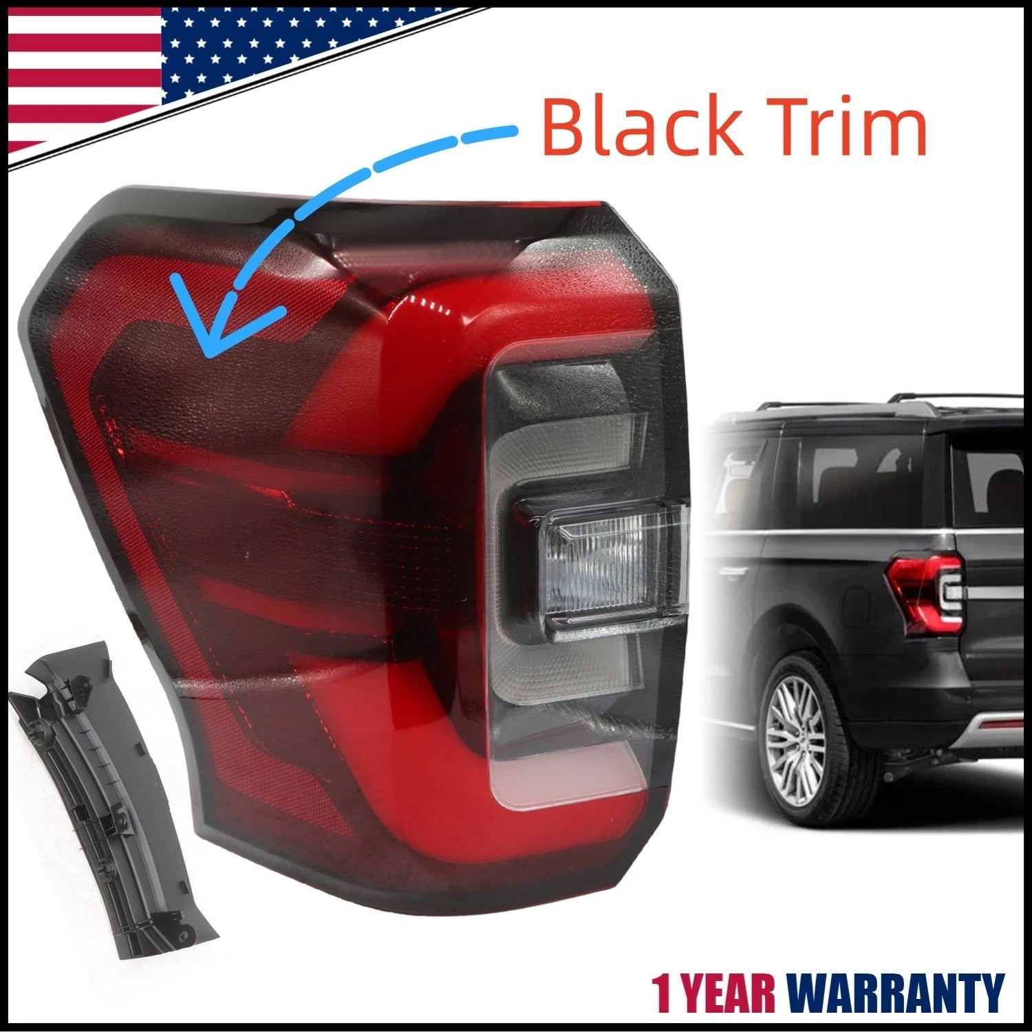 LED Tail Light for Ford Expedition (2022–2024) NL1Z-13405-F Black Left Driver