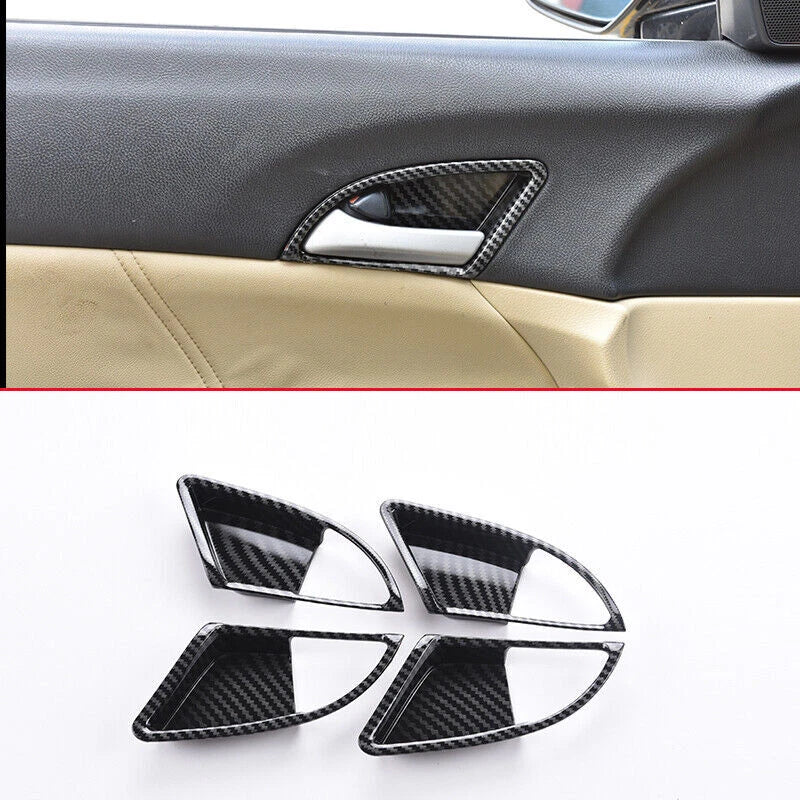 4x Carbon Fiber Door Handle Bowl Cover Trim for Honda Accord (2008–2013)