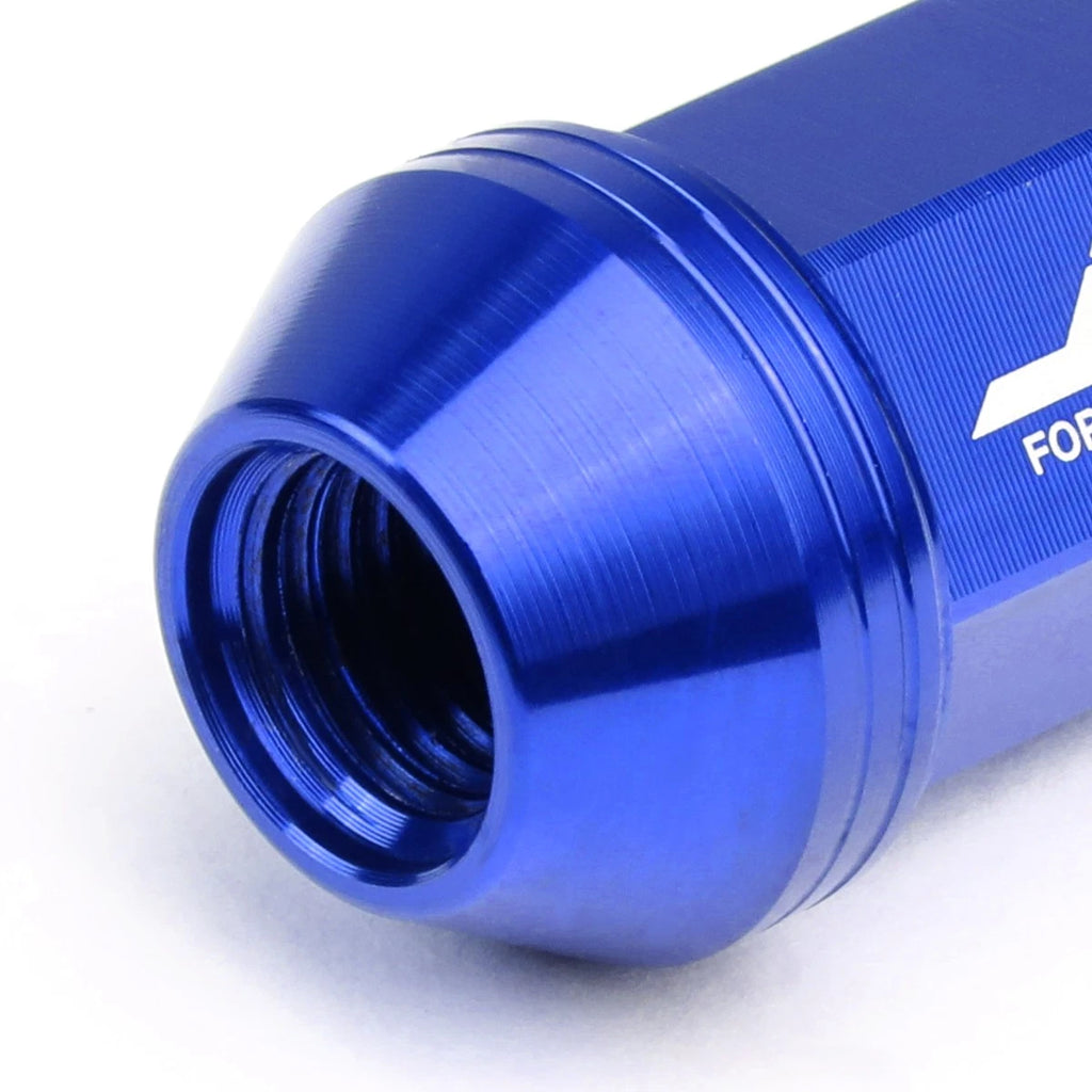 Set of 20 J2 7075 Forged Aluminum M12X1.5 Spiky Cap Lug Nuts w/Adapter Blue