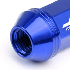 Set of 20 J2 7075 Forged Aluminum M12X1.5 Spiky Cap Lug Nuts w/Adapter Blue