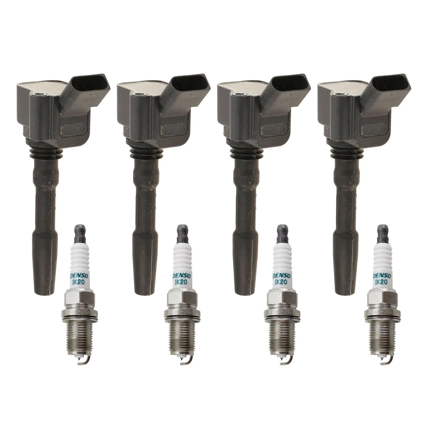 Set of 4 Ignition Coils & Denso Iridium Spark Plugs for Audi A3 Quattro (2006–2013)