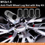 M12x1.5 Tire Wheel Locking Nut with Socket Key for Honda Toyota 
